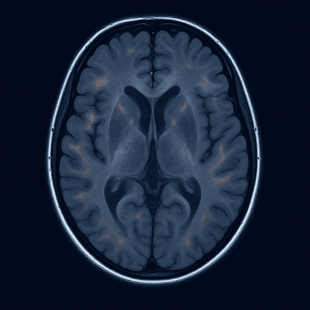 Illustrative brain scan: social jet lag — misaligned weekday vs weekend clock